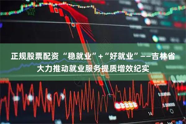 正规股票配资 “稳就业”+“好就业”——吉林省大力推动就业服务提质增效纪实