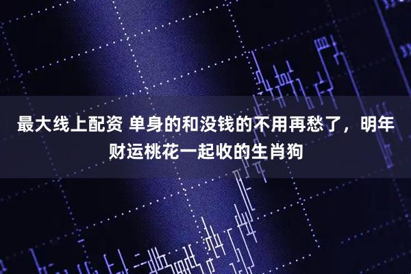 最大线上配资 单身的和没钱的不用再愁了，明年财运桃花一起收的生肖狗