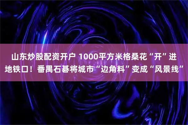 山东炒股配资开户 1000平方米格桑花“开”进地铁口！番禺石碁将城市“边角料”变成“风景线”
